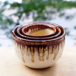 Chậu Gốm Nhật Men đế họa tiết chảy